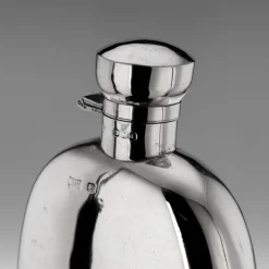 Best Pamono Silver Hip Flask, Sheffield, England, 1926