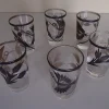 Hot Pamono Silver Inlaid Engraved Shot Glasses, 1930s, Set of 6