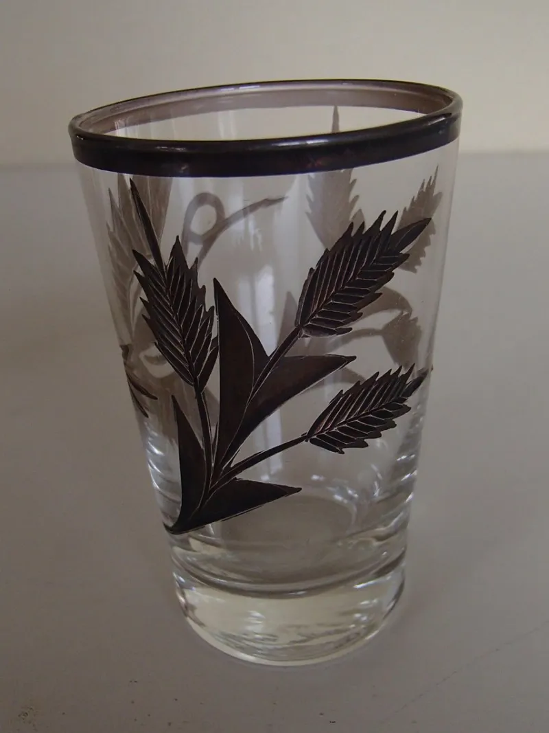 Hot Pamono Silver Inlaid Engraved Shot Glasses, 1930s, Set of 6
