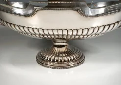 Pamono Silver Jardiniere with Swan Busts and Glass Inlay from Pietrasanta & C., Italy, 1950><noscript><img width=