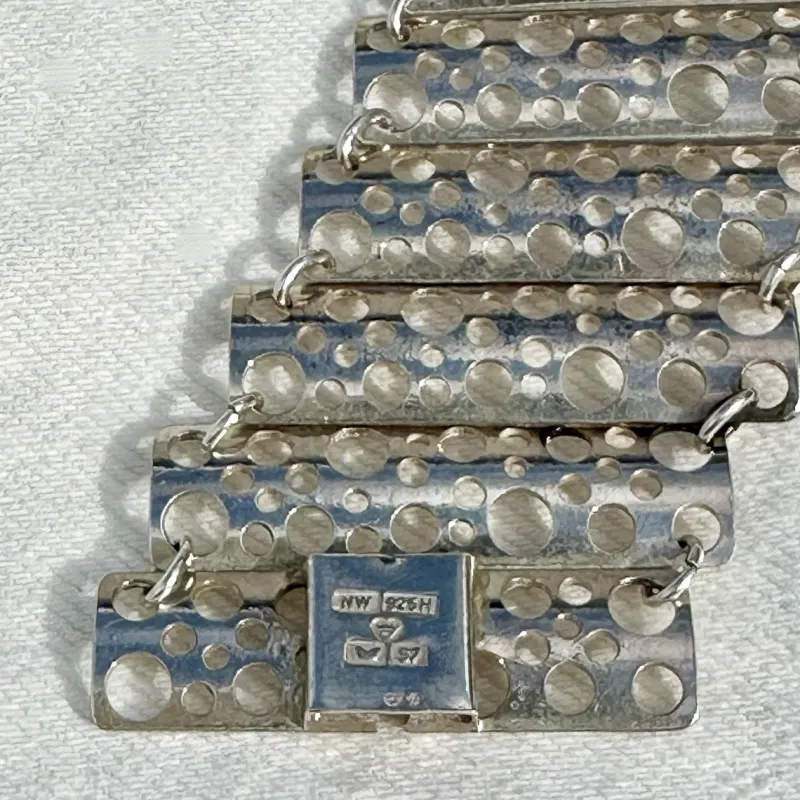 Clearance Pamono Silver Lace Bracelet by Liisa Vitali for Nesto, 1971
