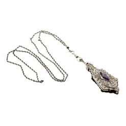 New Pamono Silver Lorgnette Pendant on Platinin Chain