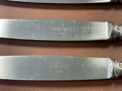 Pamono Silver Metal and Stainless Steel Knives from Paris Ravinet, Set of 12><noscript><img width=