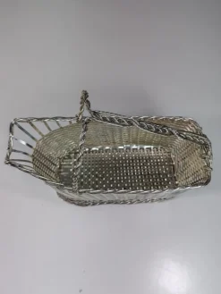 Pamono Silver Metal Bottle Holder and Bowl from Christofle, France, 1950s, Set of 2><noscript><img width=