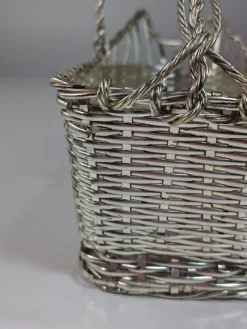 Pamono Silver Metal Bottle Holder and Bowl from Christofle, France, 1950s, Set of 2><noscript><img width=