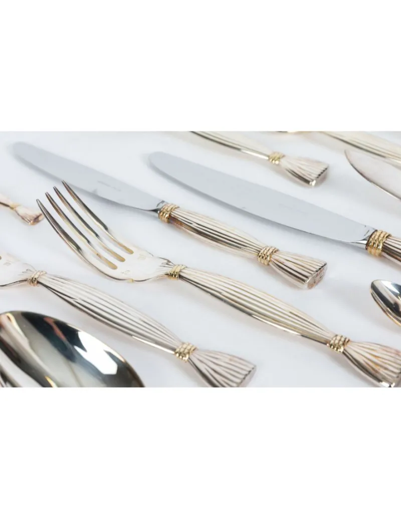 Pamono Silver Metal Moisson Cutlery Set from Hermès Paris, 1950s, Set of 48> Cutlery & Serving Utensils