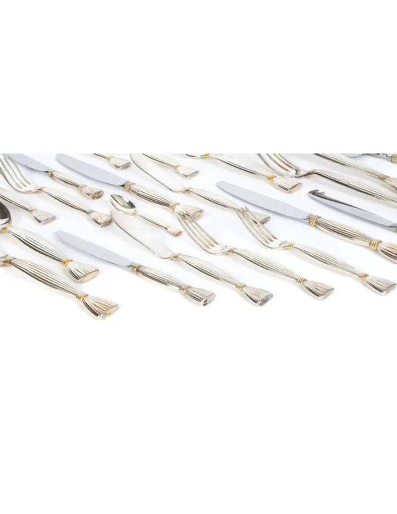 Pamono Silver Metal Moisson Cutlery Set from Hermès Paris, 1950s, Set of 48> Cutlery & Serving Utensils