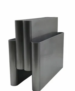 Pamono Silver Model 4676 Magazine Holder by Giotto Stoppino for Kartell, Italy, 1970s> Magazine Racks
