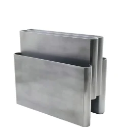 Pamono Silver Model 4676 Magazine Holder by Giotto Stoppino for Kartell, Italy, 1970s> Magazine Racks