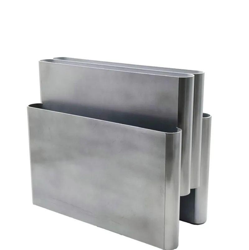 Pamono Silver Model 4676 Magazine Holder by Giotto Stoppino for Kartell, Italy, 1970s> Magazine Racks