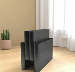Pamono Silver Model 4676 Magazine Holder by Giotto Stoppino for Kartell, Italy, 1970s><noscript><img width=