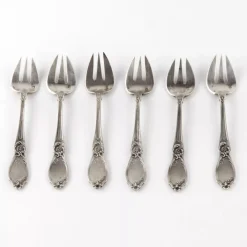 Pamono Silver Oyster Forks, France, Set of 6> Cutlery & Serving Utensils