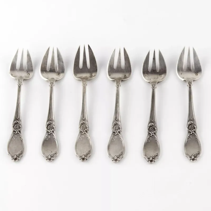 Pamono Silver Oyster Forks, France, Set of 6> Cutlery & Serving Utensils
