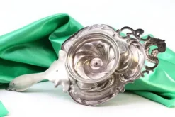 Pamono Silver Paddle with Reliefs, Applications and Cutouts & Handle Resting on a Circular Base><noscript><img width=