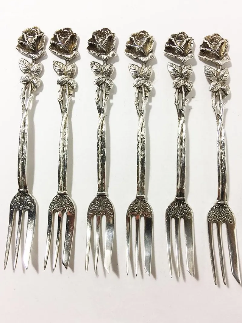 Online Pamono Silver Pastry Forks, Teaspoons and Sugar Scoop by Christoph Widmann, Germany, Set of 13