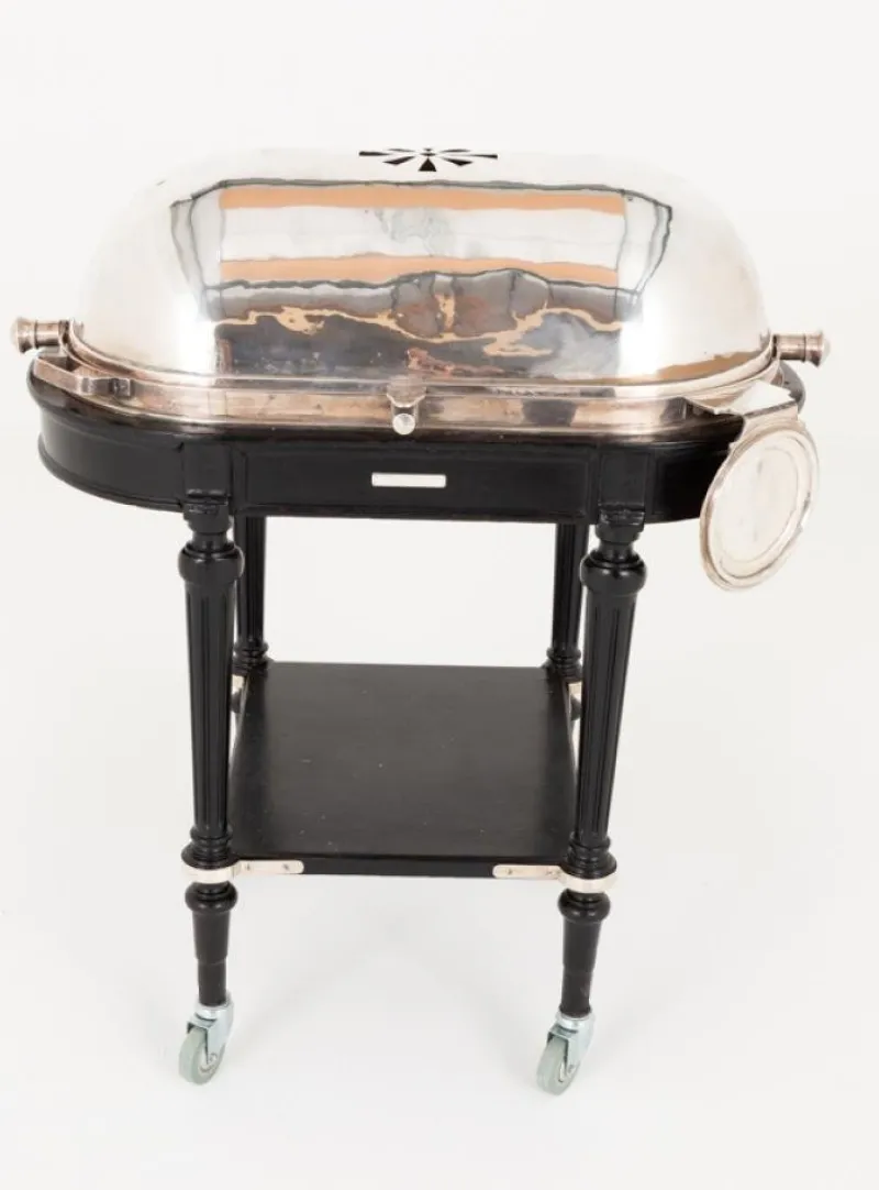 Pamono Silver Plate Beef Carving Trolley, 1930s> Serving Bar Carts & Trolleys