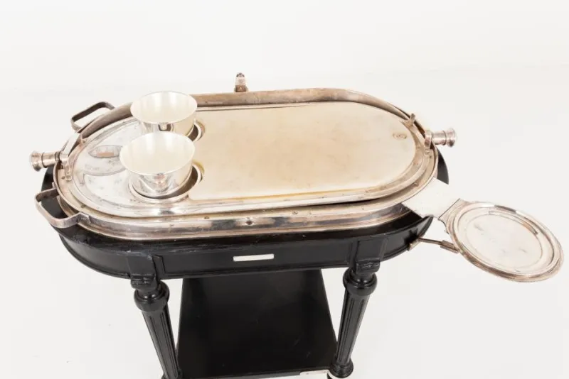 Pamono Silver Plate Beef Carving Trolley, 1930s> Serving Bar Carts & Trolleys