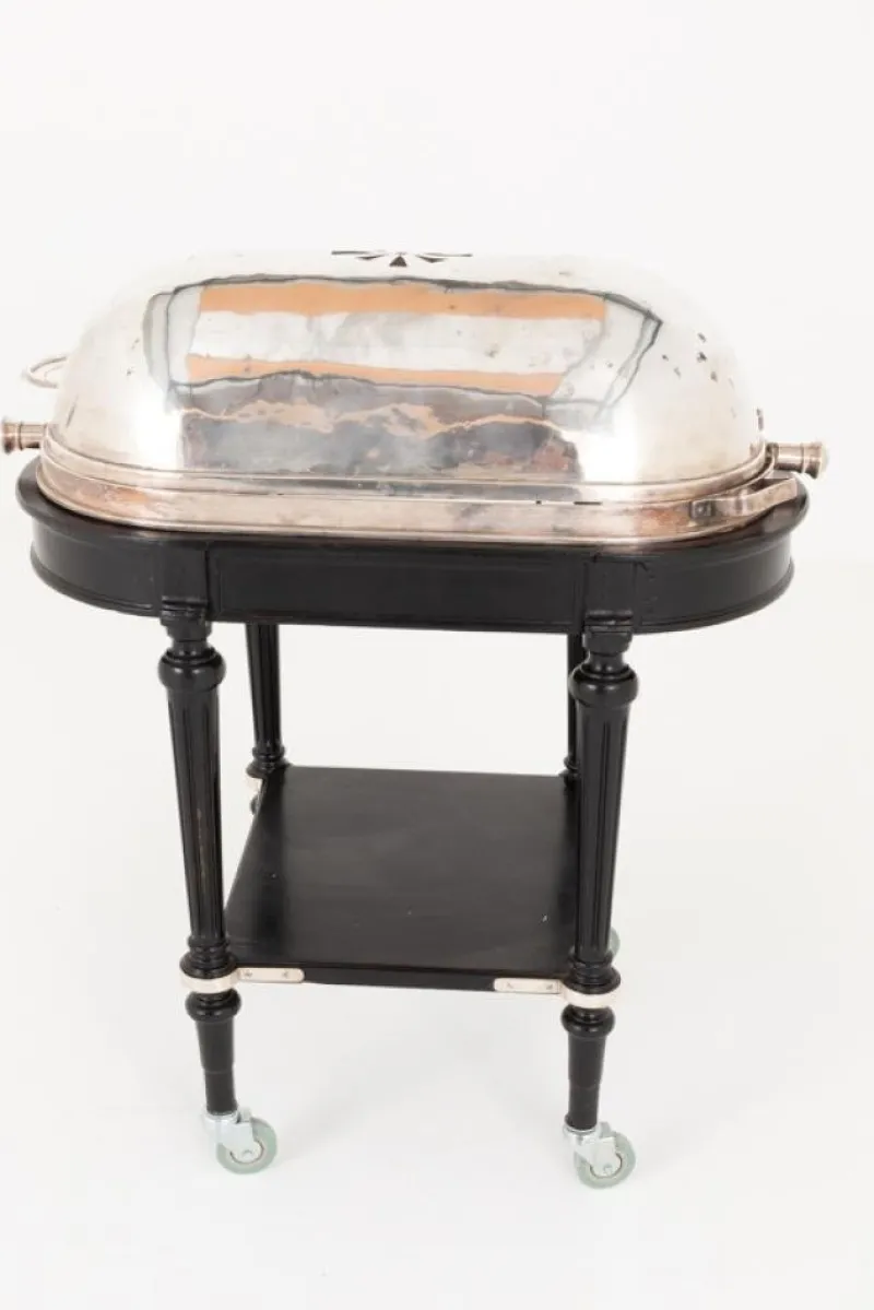 Pamono Silver Plate Beef Carving Trolley, 1930s> Serving Bar Carts & Trolleys