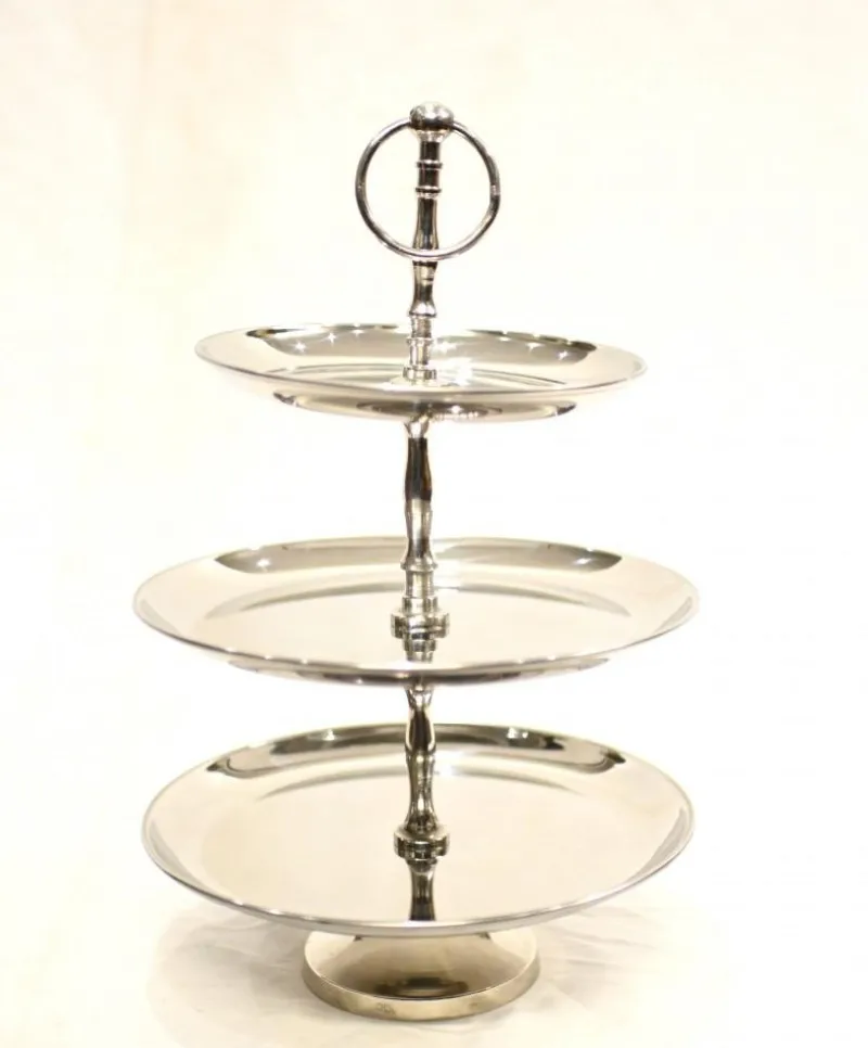 Pamono Silver Plate Cake Stand 3 Tiered Afternoon Tea> Cutlery & Serving Utensils