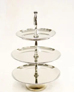 Pamono Silver Plate Cake Stand 3 Tiered Afternoon Tea><noscript><img width=