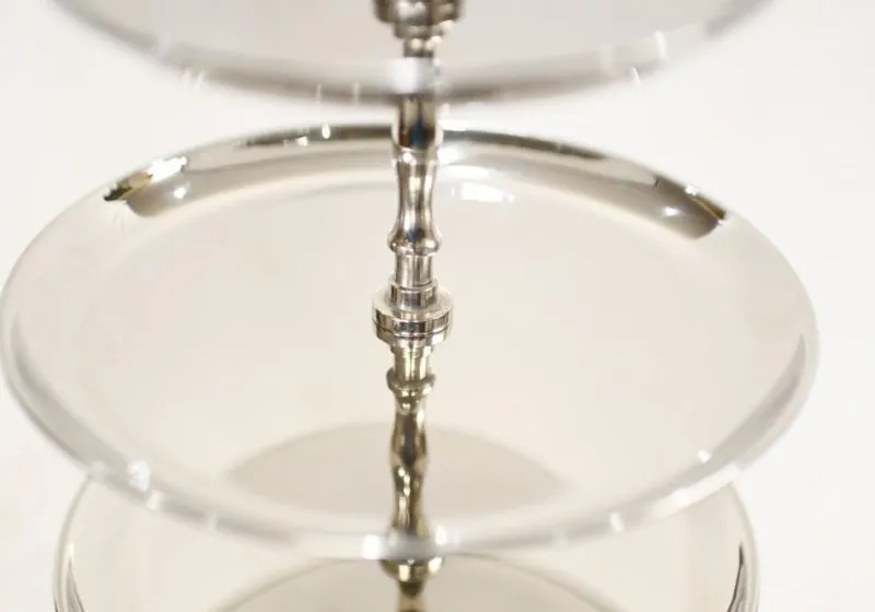 Pamono Silver Plate Cake Stand 3 Tiered Afternoon Tea> Cutlery & Serving Utensils