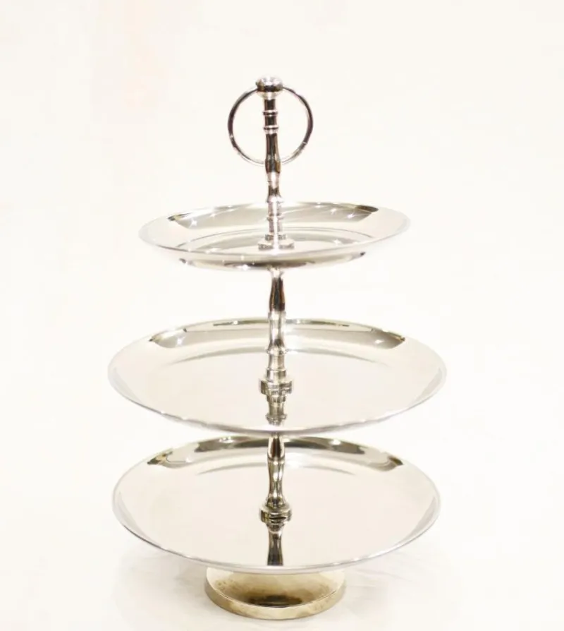Pamono Silver Plate Cake Stand 3 Tiered Afternoon Tea> Cutlery & Serving Utensils