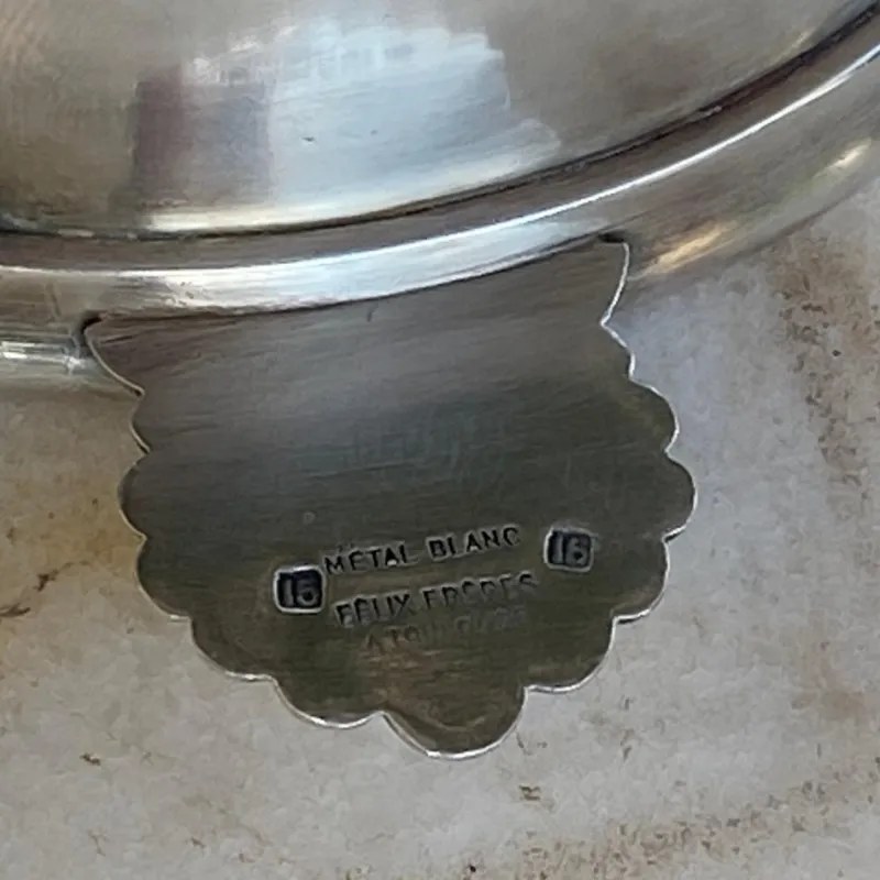 Hot Pamono Silver Plate Metal Bowl by Felix Frères, France