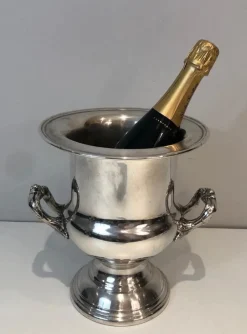 Pamono Silver Plated Champagne Bucket, France, 1900s><noscript><img width=