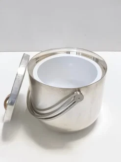 Pamono Silver Plated Ice Bucket attributed to Ambrogio Pozzi for Padova Argenti, 1970s