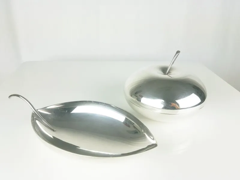Pamono Silver Plated Metal Bowl and Box from Christofle, 1960s, Set of 2> Bowls