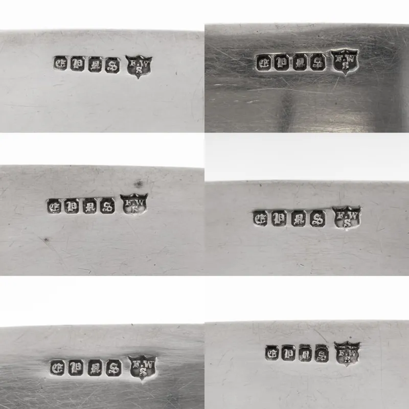 Clearance Pamono Silver Plated Napkin Holders, Sheffield, England, 1880, Set of 6