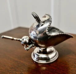 Pamono Silver Plated Novelty Sugar Scuttle with Original Scoop, 1920s, Set of 2><noscript><img width=