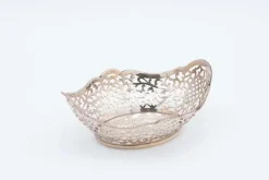 New Pamono Silver Ring Bowl with Grid Cutout