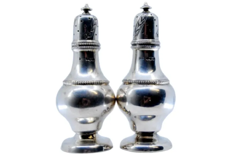 New Pamono Silver Salt and Pepper Shakers, Set of 2