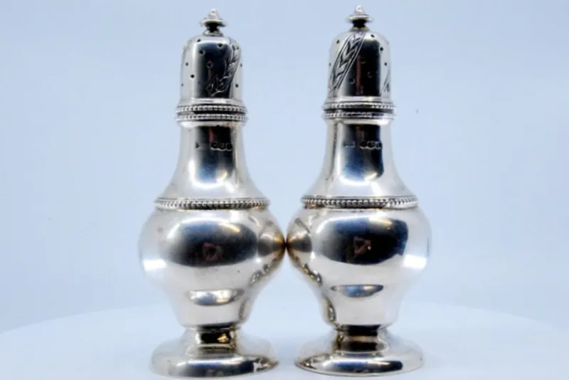 New Pamono Silver Salt and Pepper Shakers, Set of 2