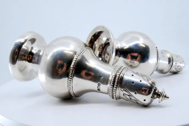 New Pamono Silver Salt and Pepper Shakers, Set of 2
