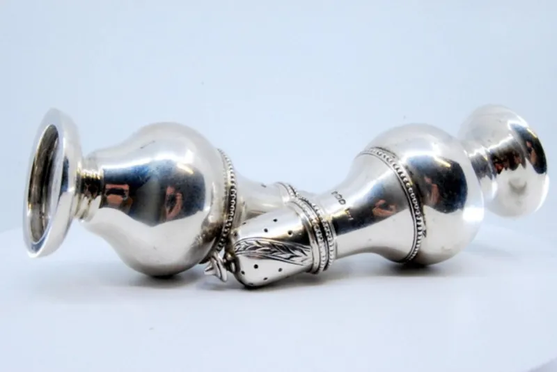New Pamono Silver Salt and Pepper Shakers, Set of 2