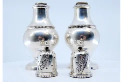 New Pamono Silver Salt and Pepper Shakers, Set of 2