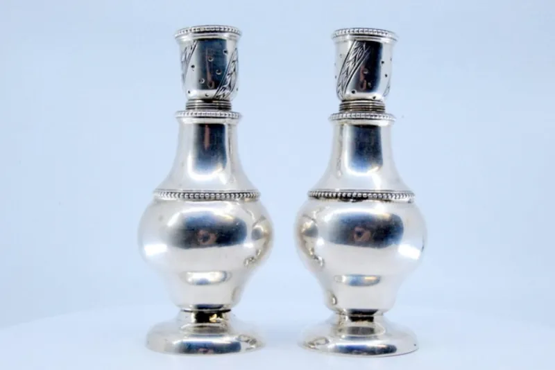 New Pamono Silver Salt and Pepper Shakers, Set of 2