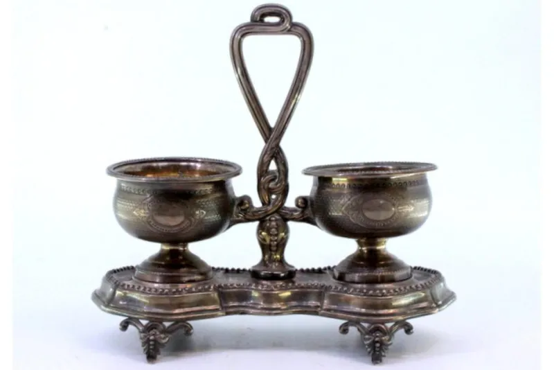 Outlet Pamono Silver Salt and Pepper Shakers with Pearly Friezes