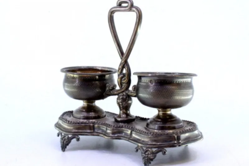 Outlet Pamono Silver Salt and Pepper Shakers with Pearly Friezes