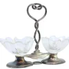Pamono Silver Salt and Pepper Shakers with Shell-Shaped Glass Containers, Set of 2> Salt & Pepper Shakers