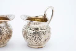 Pamono Silver Salt and Pepper Shakers with Embossed Floral Motifs, Set of 2> Salt & Pepper Shakers
