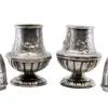 Pamono Silver Salt and Pepper Shaker with Raised Plant Elements, Set of 2
