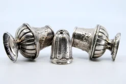 Pamono Silver Salt and Pepper Shaker with Raised Plant Elements, Set of 2