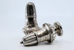 Pamono Silver Salt and Pepper Shaker with Raised Plant Elements, Set of 2