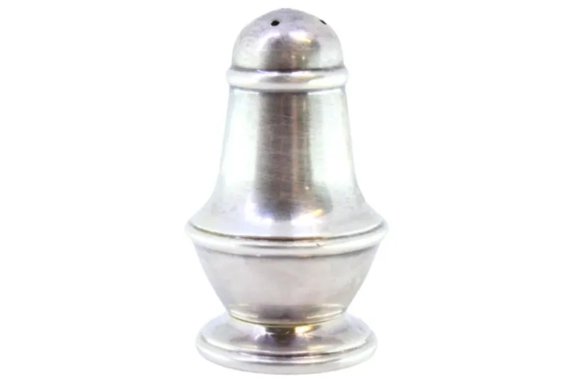 Sale Pamono Silver Salt Shaker with Edge and Base Friezes