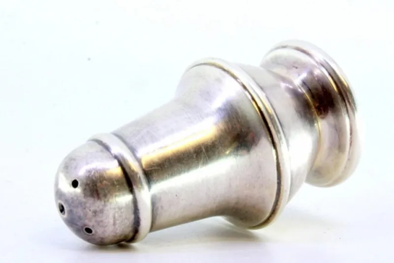 Sale Pamono Silver Salt Shaker with Edge and Base Friezes