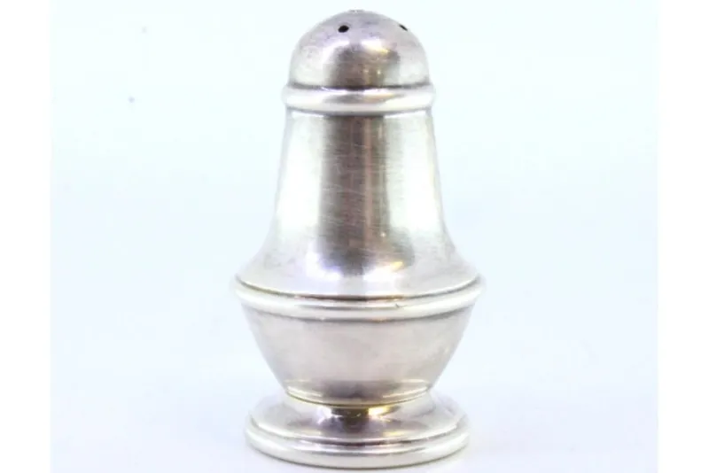 Sale Pamono Silver Salt Shaker with Edge and Base Friezes
