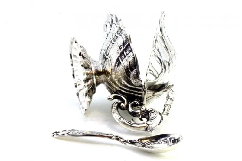 Pamono Silver Salt Shaker with Reliefs and Applications